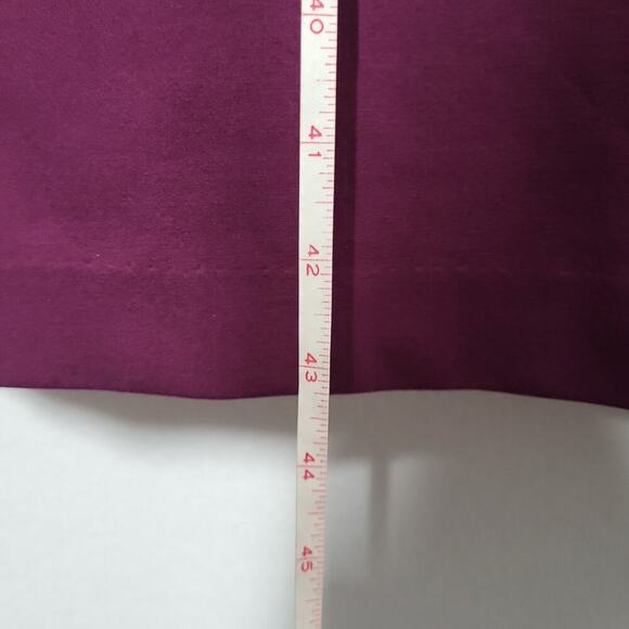 Susan Graver Women’s 2X Burgundy Ponte Knit Cap Sleeve Midi Dress Slimming Work - Picture 6 of 12